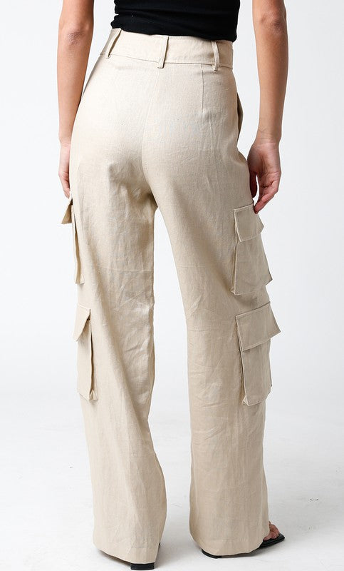 Linen Cargo Pants