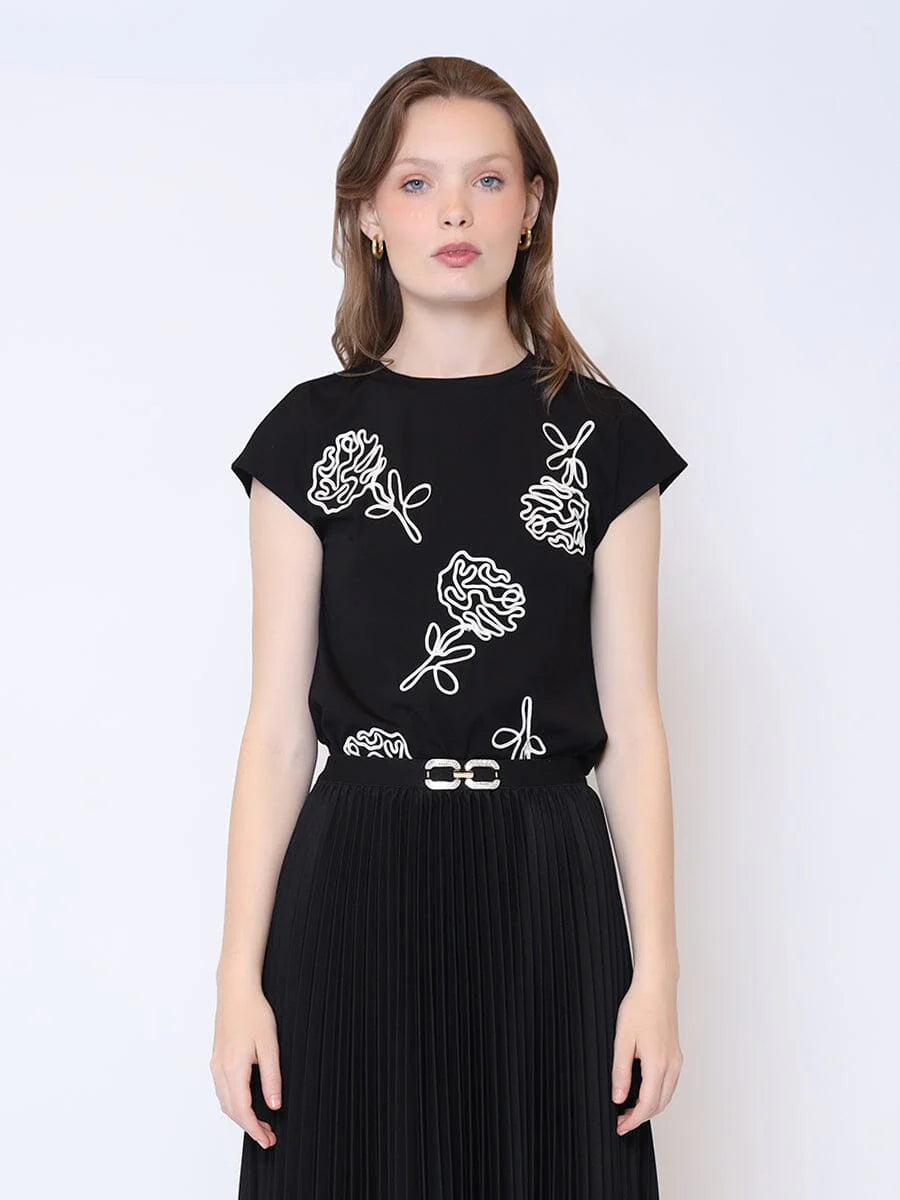 Roses Embroidery Top