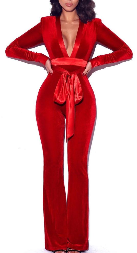 Gloria Red Jumpsuit