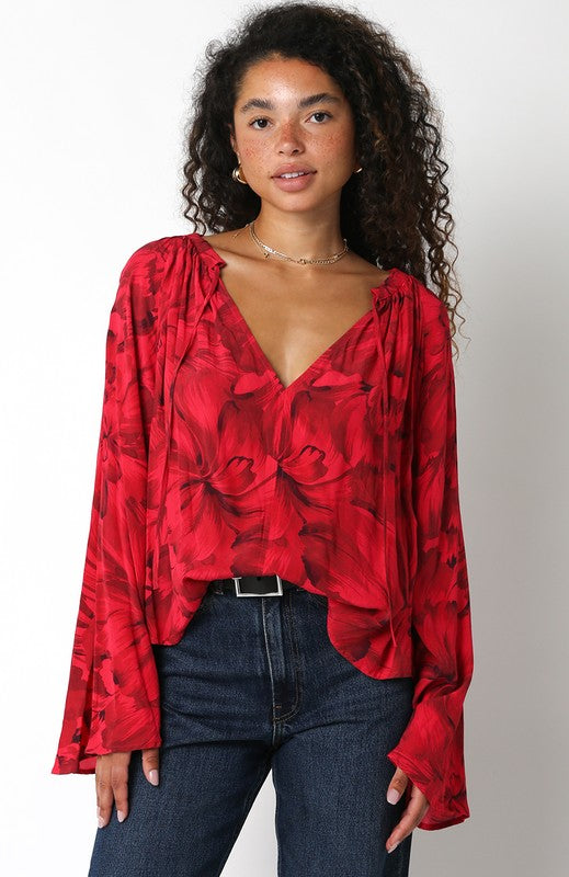 Garnet Silk Top