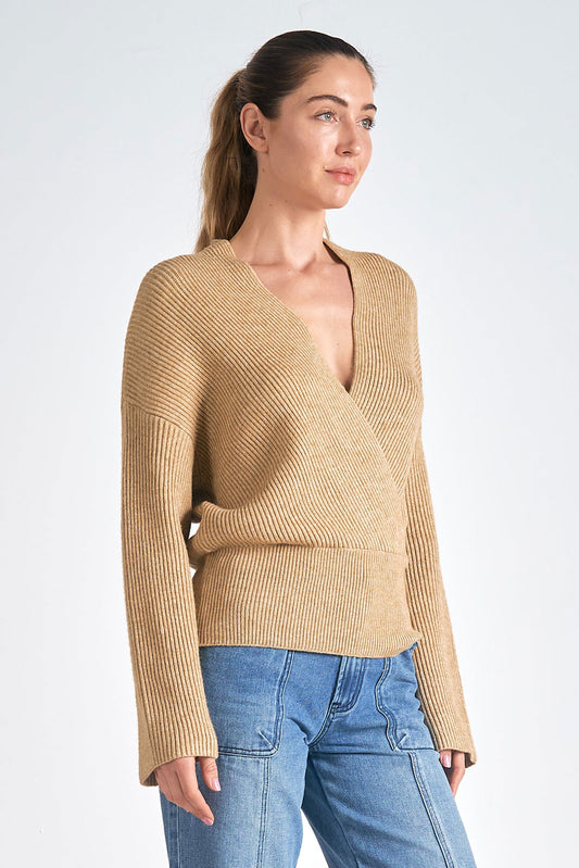 Terry Overlap Sweater