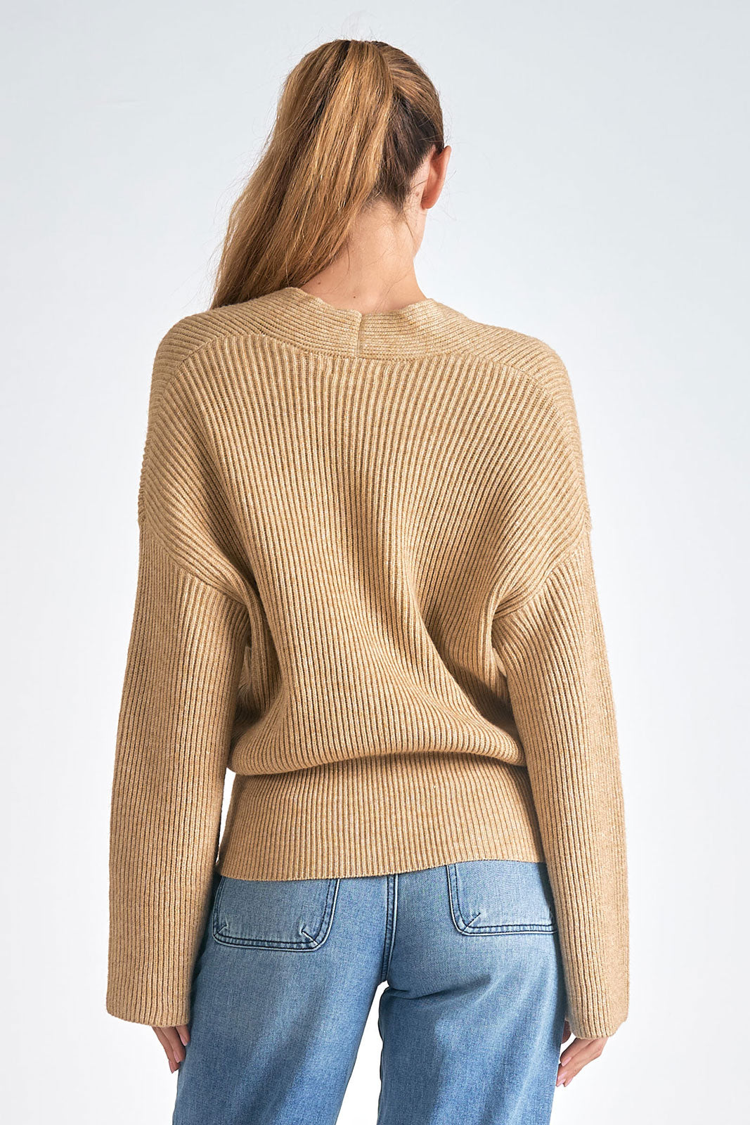 Terry Overlap Sweater