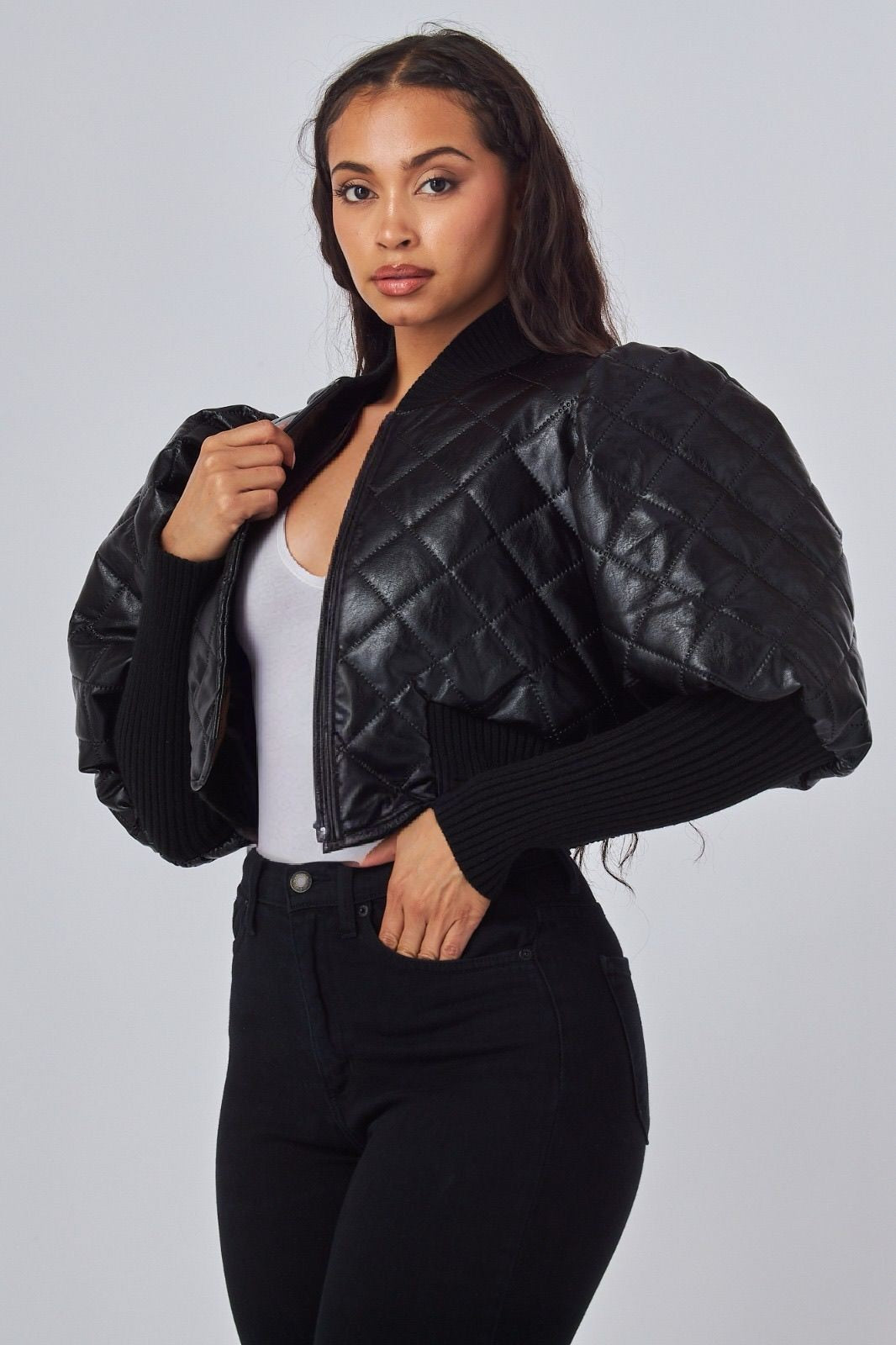Kaira Quilted Leather Jacket