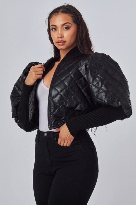 Kaira Quilted Leather Jacket