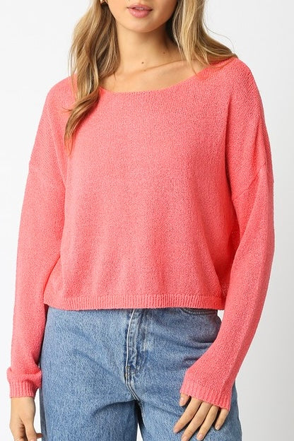 Coral Knit Top