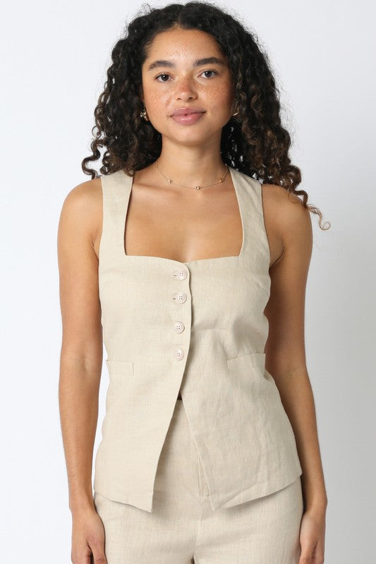 Mia Linen Vest